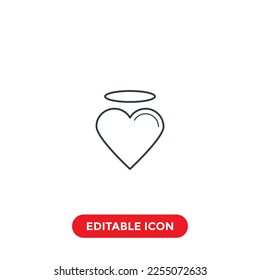 angel love, pure love, heaven love editable stroke icon, special valentine's icon