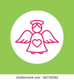angel love valentine line icon
