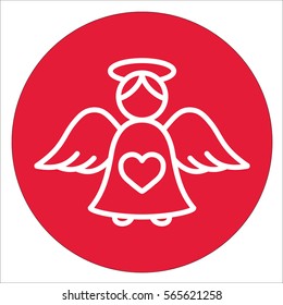 angel love valentine line icon