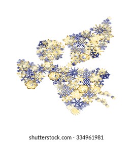 Angel made by snowflakes