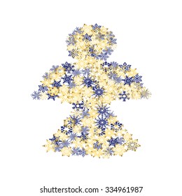 Angel made by snowflakes
