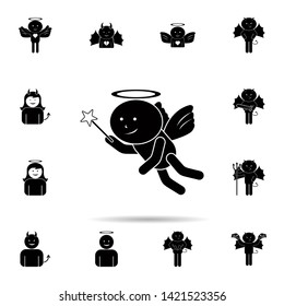 angel with a magic wand icon. Universal set of angel and demon for website design and development, app development