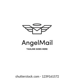 angel mail logo icon vector