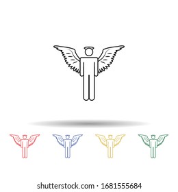 Angel man multi color icon. Simple thin line, outline vector of angel and demon icons for ui and ux, website or mobile application