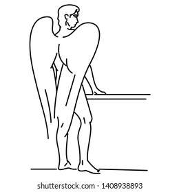 Angel man vector icon on white