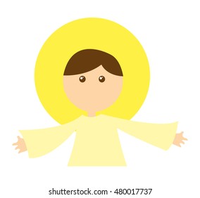 angel manger character christmas vector illustration design