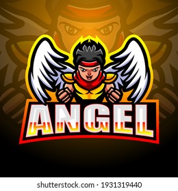 Angel mascot esport logo design