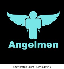 Angel Men Logo Design Vector