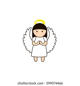 angel minimalistic symbol line icon on white background