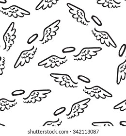 angel minimalistic wings nimbus pattern