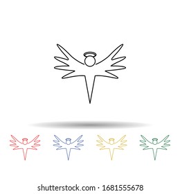Angel multi color icon. Simple thin line, outline vector of angel and demon icons for ui and ux, website or mobile application