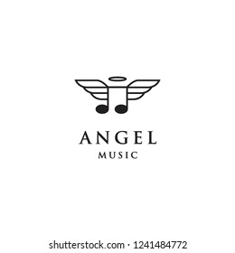 angel music logo icon template