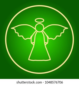 Angel in the neon circle. Easter.