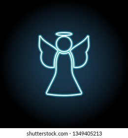 Angel neon glow icon. Simple thin line, outline vector of Christmas, new year, joy icons for UI and UX, website or mobile application