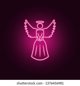 angel neon icon. Elements of Angel and demon set. Simple icon for websites, web design, mobile app, info graphics