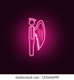 angel neon icon. Elements of Angel and demon set. Simple icon for websites, web design, mobile app, info graphics