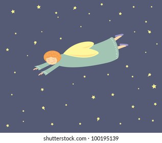 Angel in the night sky