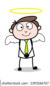 Angel - Office Businessman Employee Cartoon Vector Illustration﻿