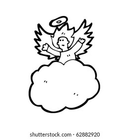Engel auf Cloud-Cartoon