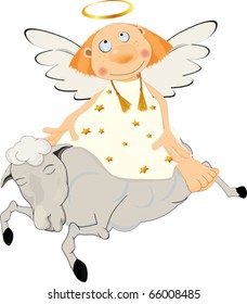 Angel on a lamb