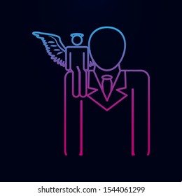 Angel on the shoulder nolan icon. Simple thin line, outline vector of angel and demon icons for ui and ux, website or mobile application