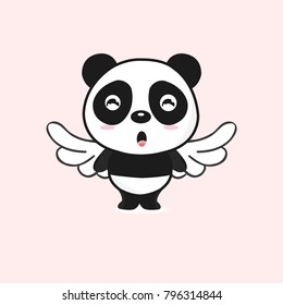 angel panda cartoon.