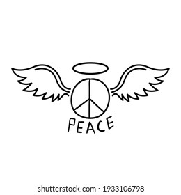 Angel of peace Vector icon. Angel illustration sign. peace symbol or logo.