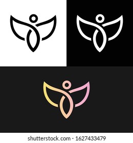 Angel People Butterfly Fly Abstract Logo