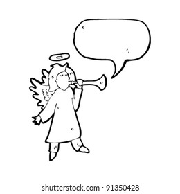 angel playing trumpet cartoon