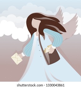 
Angel postman illustration