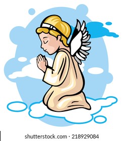 Angel is praying in the sky