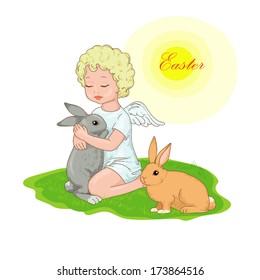 Angel and rabbits