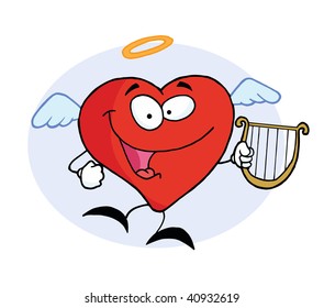 Angel Red Heart