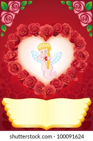 An angel in red roses aiming your heart (type C)