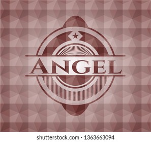 Angel red seamless geometric emblem.
