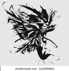 Angel samurai in deadly jump
