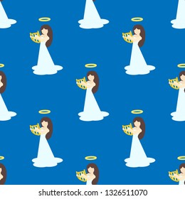 Angel seamless pattern vector illustration