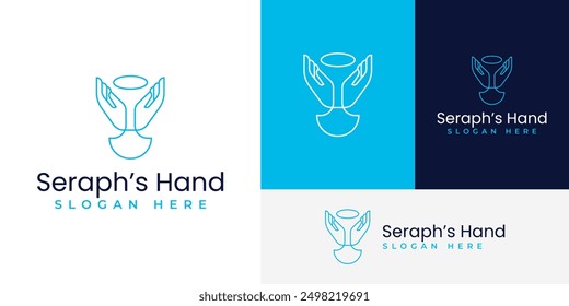 Angel Seraph Hand Care Charity Foundation Logo Design Branding Template