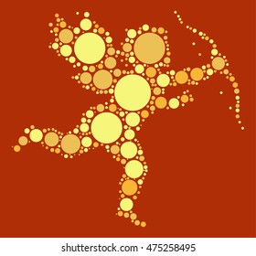 angel shape vector design by color point