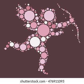 angel shape vector design by color point