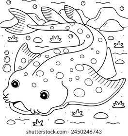 Angel Shark Coloring Page for Kids