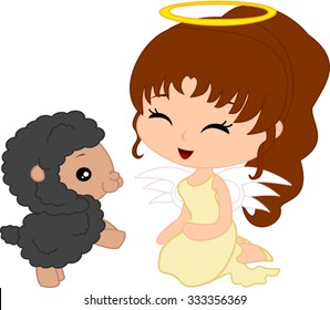 Angel and sheep.