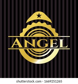 Angel shiny emblem. Vector Illustration. Detailed.