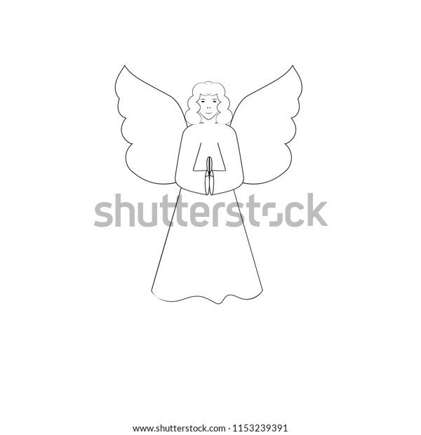 Angel Silhouette Biblical Personage Symbol Christmas Stock Vector ...