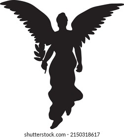 Angel Silhouette Black White Stock Vector (Royalty Free) 2150318617 ...