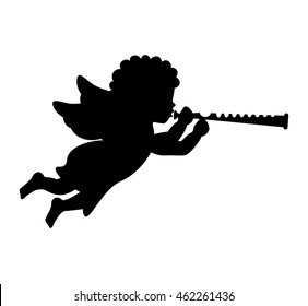 angel silhouette character icon vector illustration design