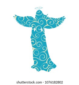 Angel silhouette christmas religious christian