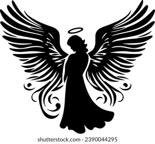 Angel silhouette EPS Angel Vector Good For Logo Or Anything