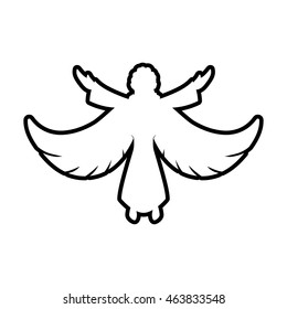 angel silhouette fairy wing heaven icon. Isolated and flat illustration. Vector graphic