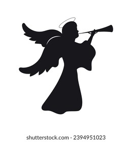 angel silhouette icon vector isolated